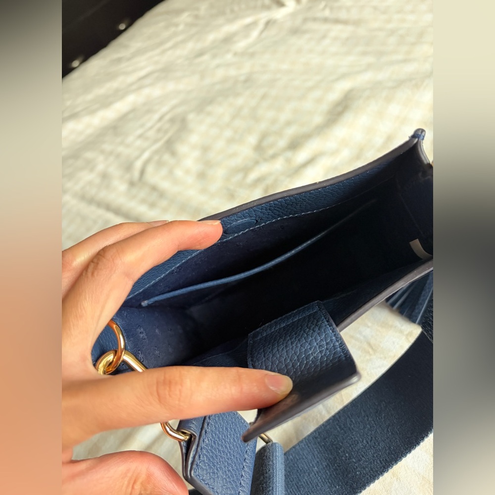 Tory Burch Navy Leather Tassel Crossbody Bag - Picture 8 of 14